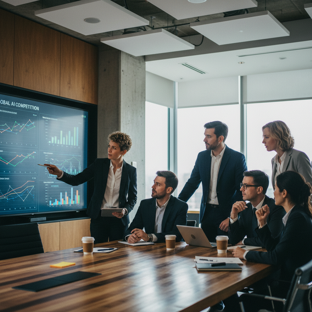 O cenário competitivo da IA e suas implicações para o mercado e empresas.